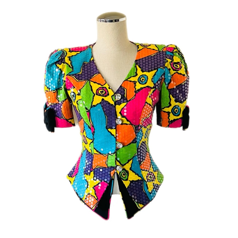 Vintage 90’s Pop Art Sequins Top Coat by Remini